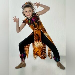 SPIRITUAL EXPRESSIONS Size Child Medium Gold White & Brown Halter Dance …
